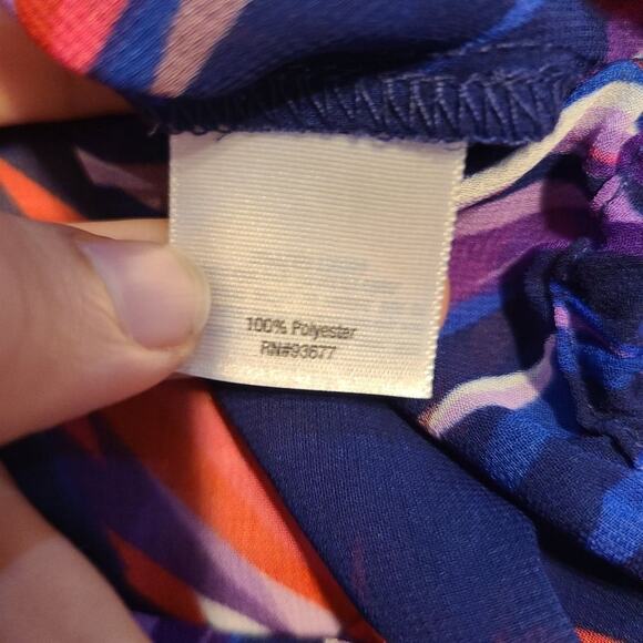 Ana medium petite womens abstract sheer blouse - Picture 6 of 10